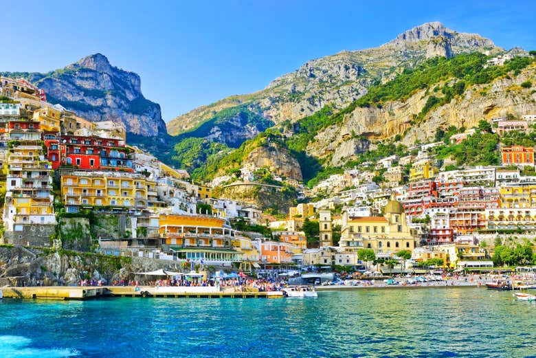 Views of Positano from the boat